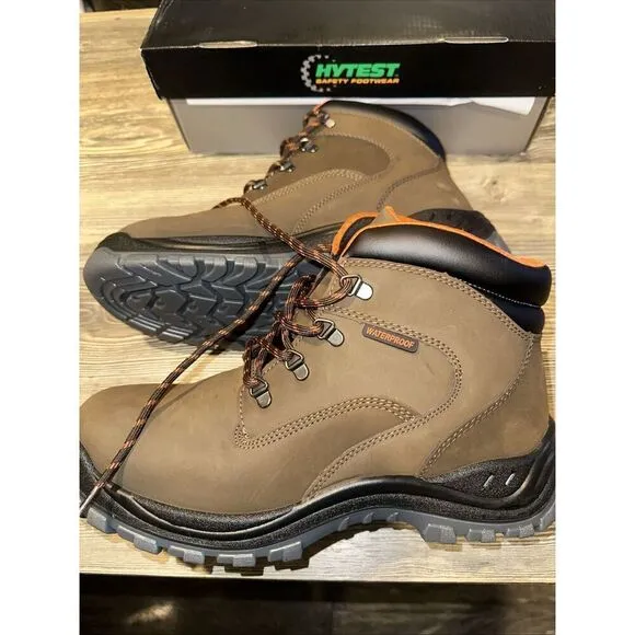 Hytest DA 6&quot; Knox WP ST EH Brown Steel Toe Boots. Size 12W. Waterproof. NWT.