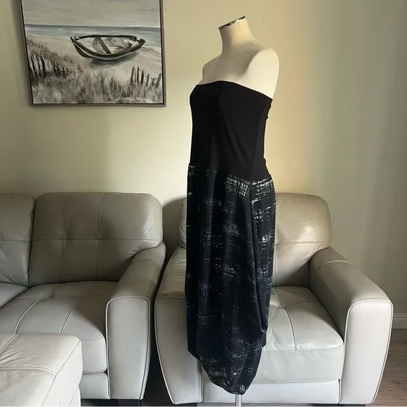 Igor by Igor Dobranic Black Burnout Dress Skirt Mauro Sz L Midi Stretch Croatia