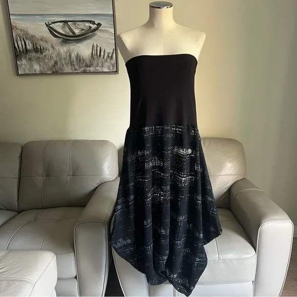 Igor by Igor Dobranic Black Burnout Dress Skirt Mauro Sz L Midi Stretch Croatia
