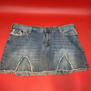 Industrial Cotton Jean Skirt Size Women's Juniors 15 Vintage
