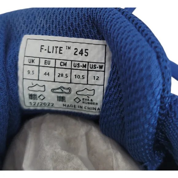 Inov-8 F-Lite 245 Mens Cross Training Shoes Blue Size 10.5 Gym Sneaker Crossfit