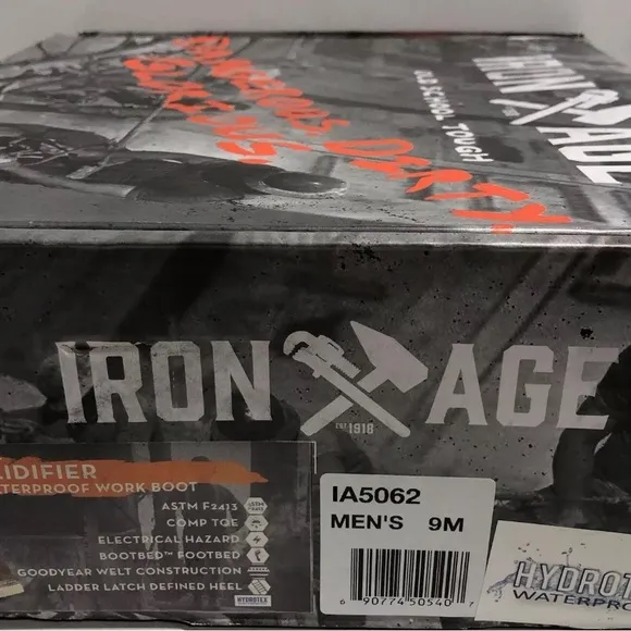 Iron Age Men’s Solidifier 6” Waterproof Work Boots Brown, Size 9 M