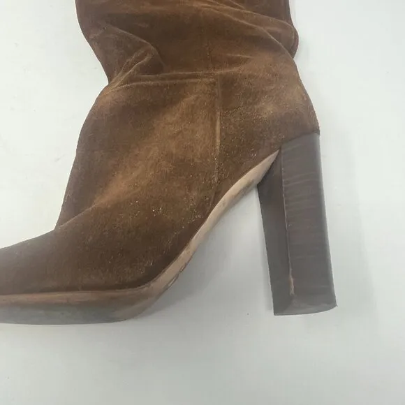 J. Crew heeled brown suede boots tall knee high 7
