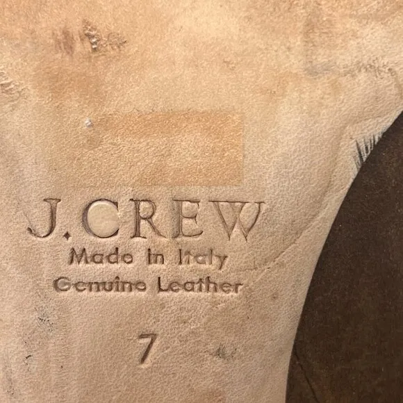J. Crew heeled brown suede boots tall knee high 7