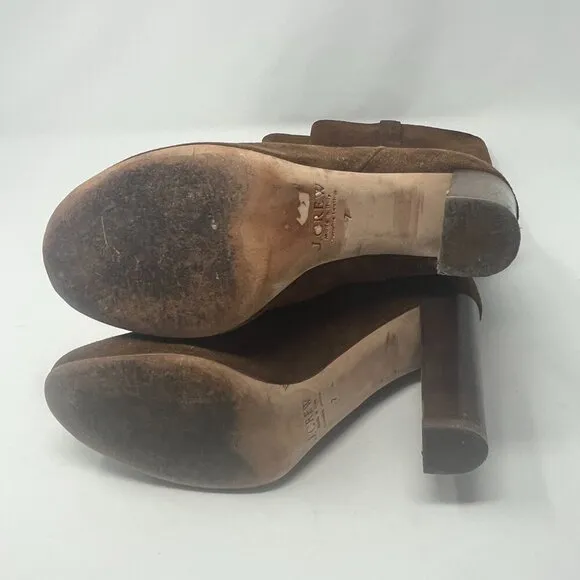 J. Crew heeled brown suede boots tall knee high 7