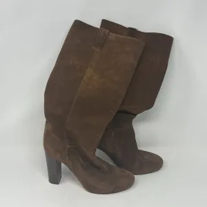 J. Crew heeled brown suede boots tall knee high 7