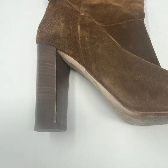 J. Crew heeled brown suede boots tall knee high 7