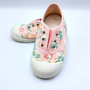 Jacadi Paris Baby girl Floral Print fabric canvas shoes Size 24, US 7.5