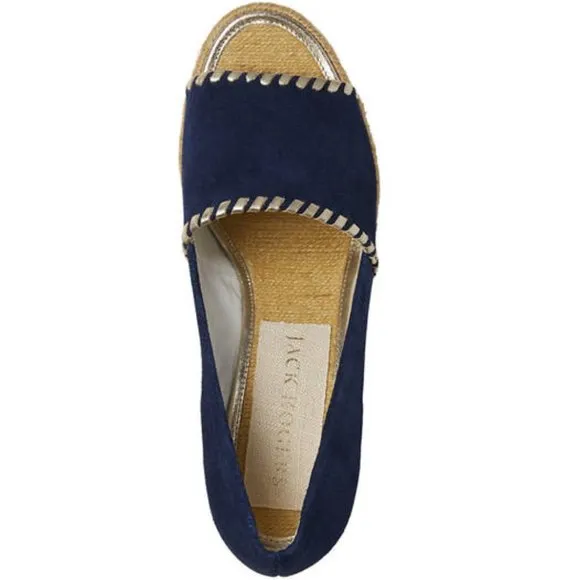JACK ROGERS Navy Espadrille Wedge Shoes
