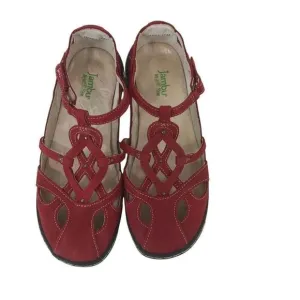 Jambu All Terra Design Red Cutout Mary Janes Shoes Comfort Size 7.5 Women's