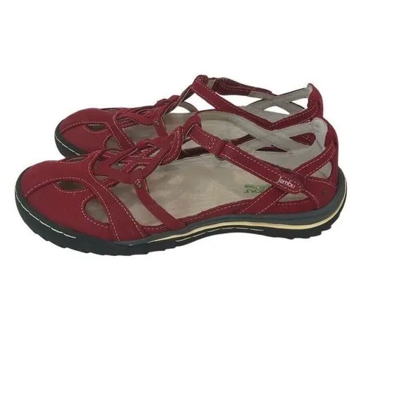 Jambu All Terra Design Red Cutout Mary Janes Shoes Comfort Size 7.5 Women's