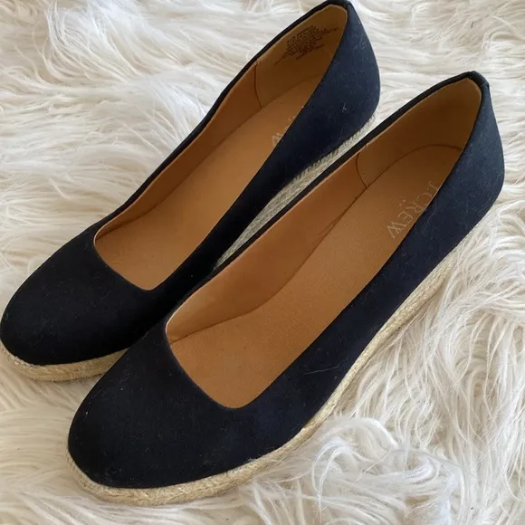 J.CREW canvas espadrille wedges