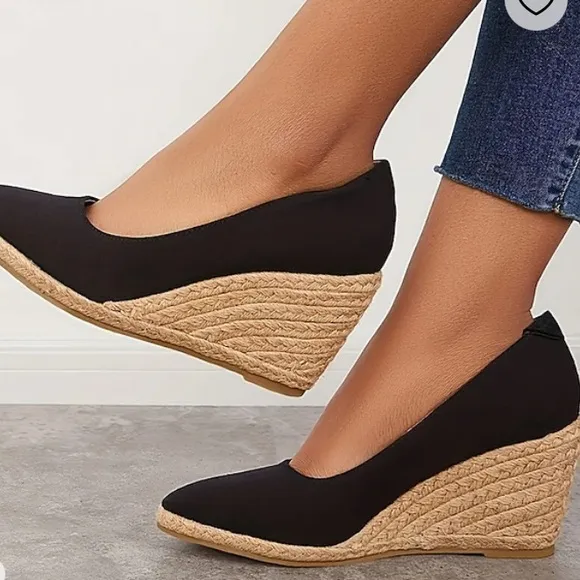 J.CREW canvas espadrille wedges
