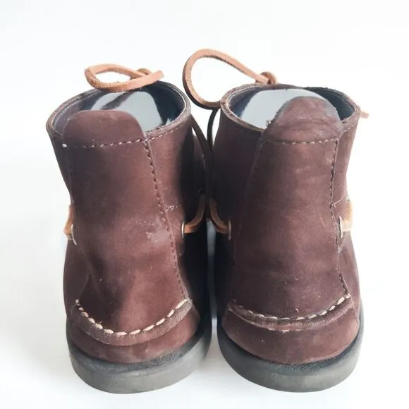 J.Crew Classic Brown Leather Mens Ankle Chukka Boots BA031 Size 9M Preppy Casual