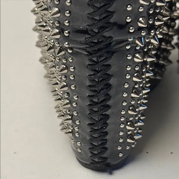 JEFFERY CAMPBELL Women's Audrey Spike Hidden Wedges Platform Shoes Studded 9.5