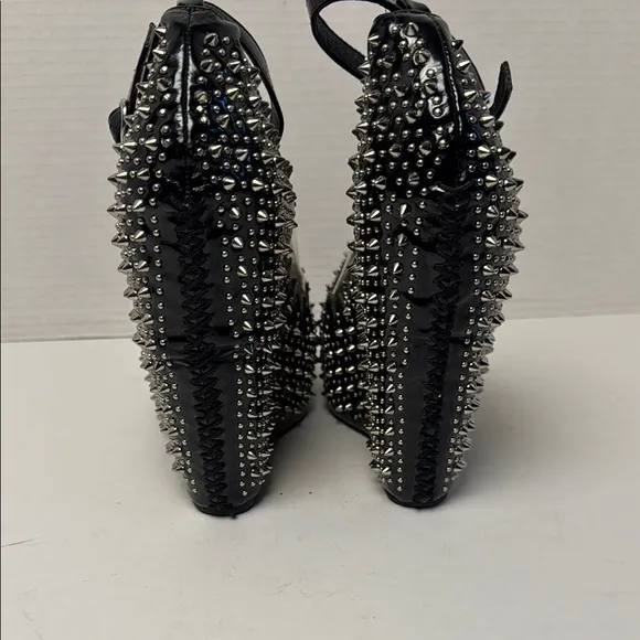 JEFFERY CAMPBELL Women's Audrey Spike Hidden Wedges Platform Shoes Studded 9.5
