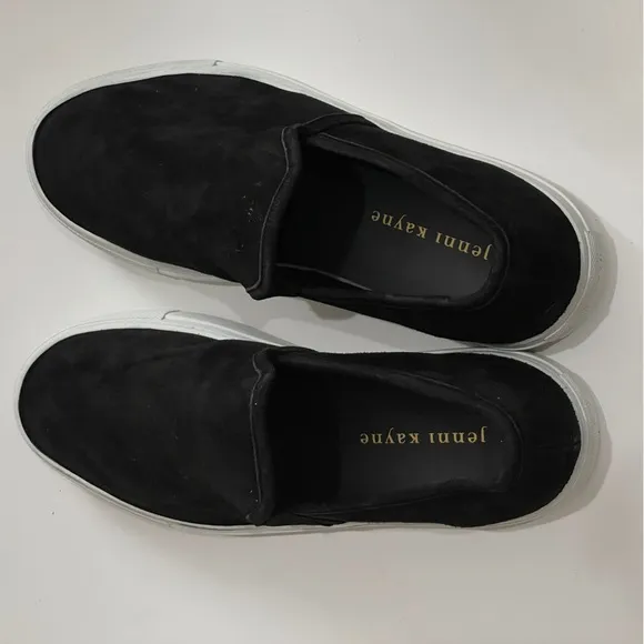 JENNI KAYNE suede lounger slider Sneakers flats solid black slip on shoes Sz 40