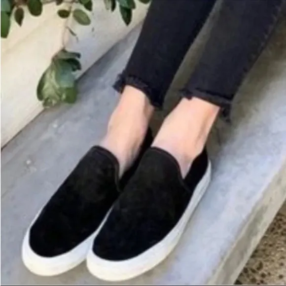 JENNI KAYNE suede lounger slider Sneakers flats solid black slip on shoes Sz 40