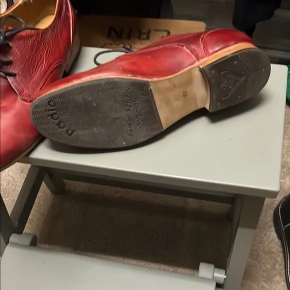 John Fluevog Red Radio Leather Shoes