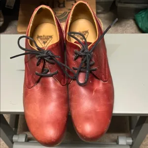 John Fluevog Red Radio Leather Shoes