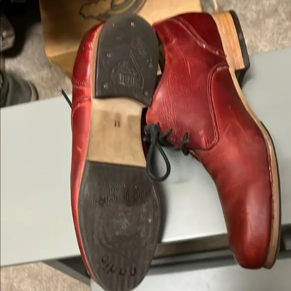 John Fluevog Red Radio Leather Shoes