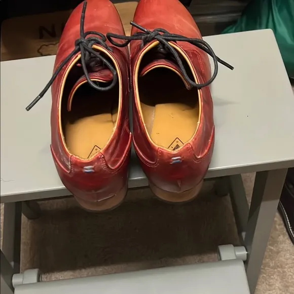 John Fluevog Red Radio Leather Shoes