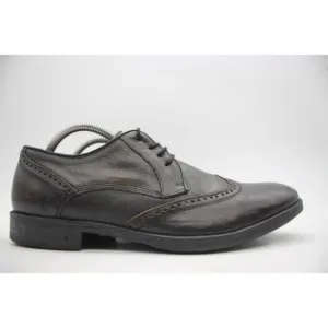 John Varvatos Men's 9.5M Brown Leather Brogue Wingtip Lace Up Shoe Handmade