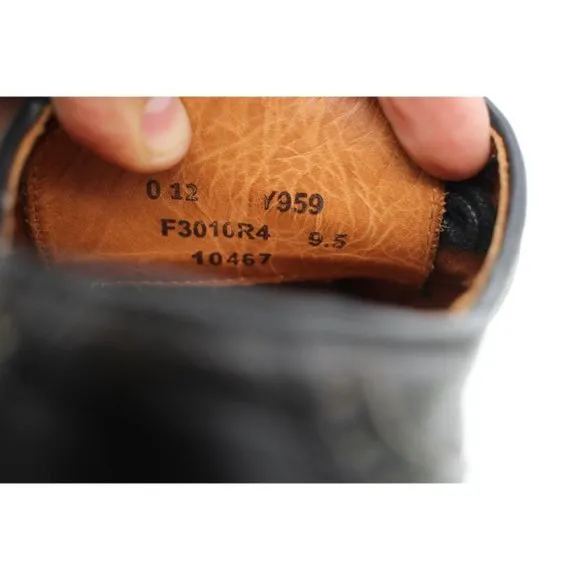 John Varvatos Men's 9.5M Brown Leather Brogue Wingtip Lace Up Shoe Handmade
