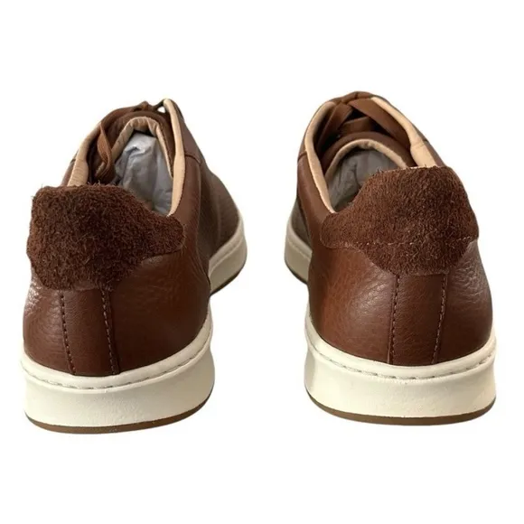 Johnston &amp; Murphy Daxton Brown Leather Sneakers U-Throat Sneaker Men’s Size 12
