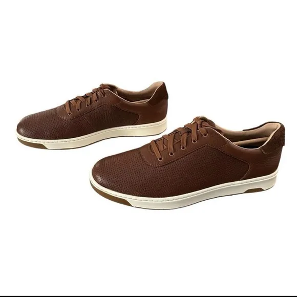 Johnston &amp; Murphy Daxton Brown Leather Sneakers U-Throat Sneaker Men’s Size 12