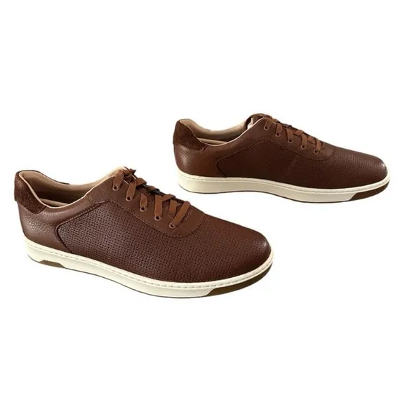 Johnston &amp; Murphy Daxton Brown Leather Sneakers U-Throat Sneaker Men’s Size 12