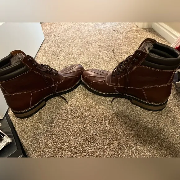 Johnston &amp; Murphy MCHUGH Shearling Duck Boot Brown 25-6540 Size 12