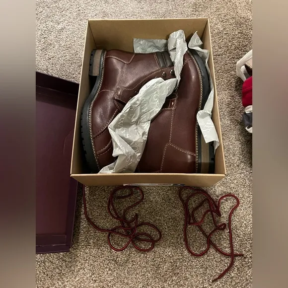 Johnston &amp; Murphy MCHUGH Shearling Duck Boot Brown 25-6540 Size 12