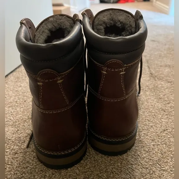 Johnston &amp; Murphy MCHUGH Shearling Duck Boot Brown 25-6540 Size 12