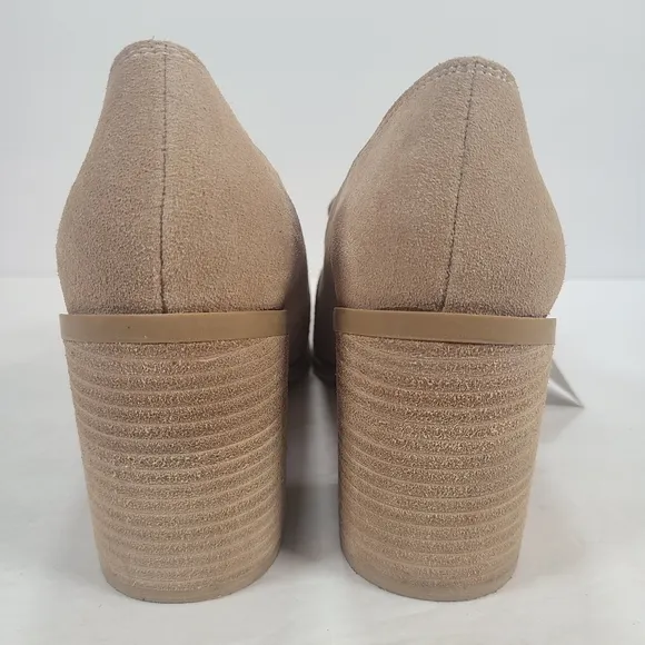 Joie Wevenly Tan Suede Block Heel Closed Toe Shoes Women's Size 8.5M