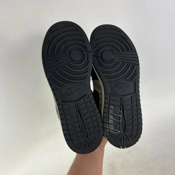 Jordan 1 Low Zebra Sneakers Kid's 4 Y Black Gray Suede Athletic Shoes 553560-057
