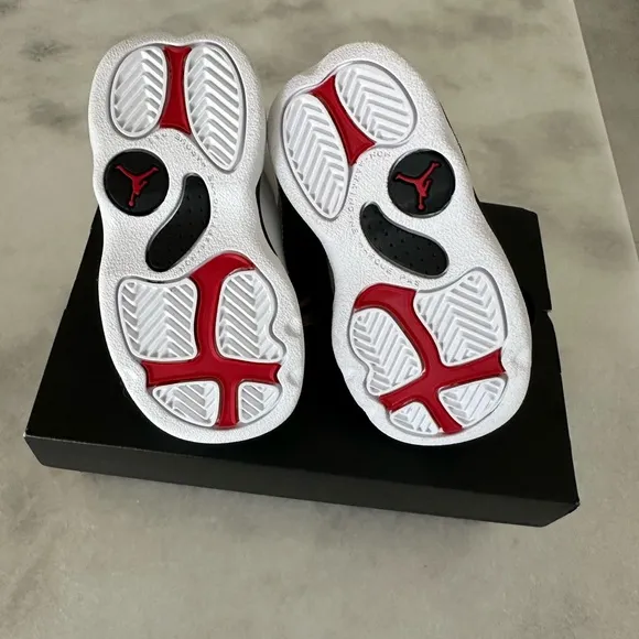 Jordan 6 Rings Black and Red Shoes 5C New with Box