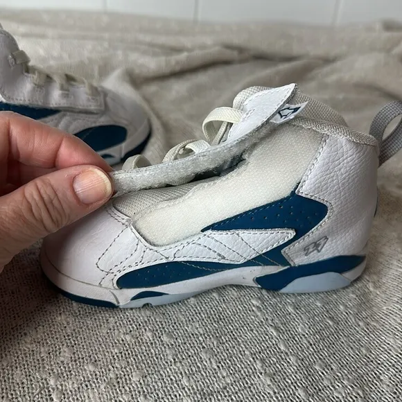 JORDAN  Jumpman MVP Toddler Basketball Shoes Sneakers White Blue 8C 8