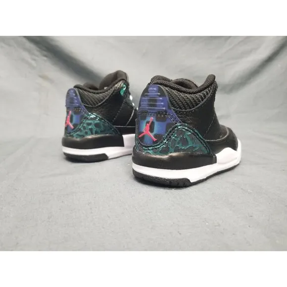 Jordan Toddlers 3 Retro (TD) Sneakers Lace Up Black Green Size 3 NEW IN BOX