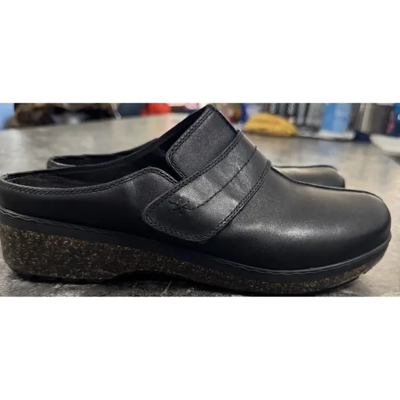 Josef Seibel Womens Darla 10 Leather Clogs Mules Comfort Shoes Slides Black S