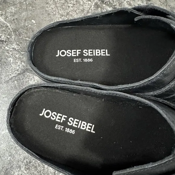 Josef Seibel Womens Darla 10 Leather Clogs Mules Comfort Shoes Slides Black S