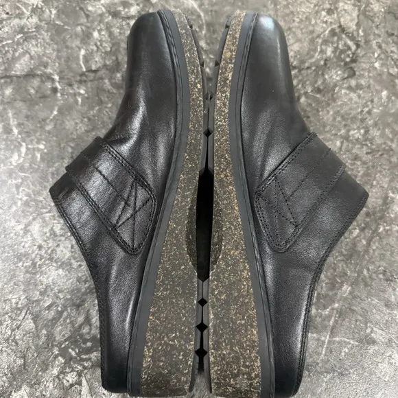 Josef Seibel Womens Darla 10 Leather Clogs Mules Comfort Shoes Slides Black S