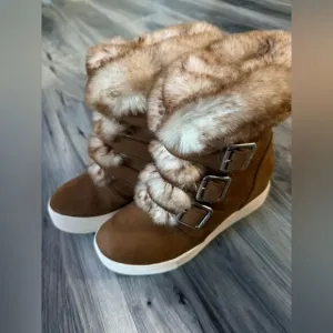 J/SLIDES Women's Spat Waterproof Boots In Tan