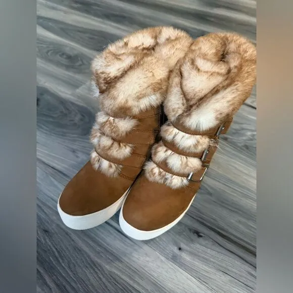 J/SLIDES Women's Spat Waterproof Boots In Tan