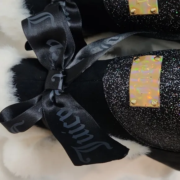 Juicy Couture Claremont Cozy Faux Fur Glitter Winter Boots (big girls size 5)
