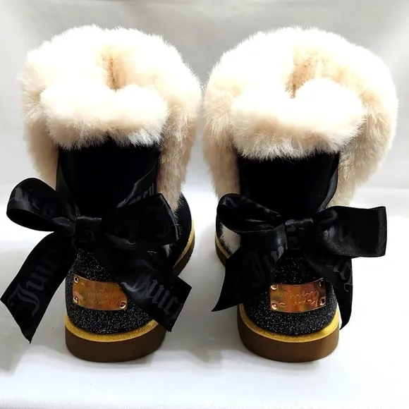 Juicy Couture Claremont Cozy Faux Fur Glitter Winter Boots (big girls size 5)