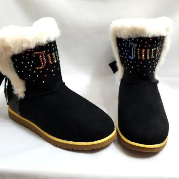 Juicy Couture Claremont Cozy Faux Fur Glitter Winter Boots (big girls size 5)