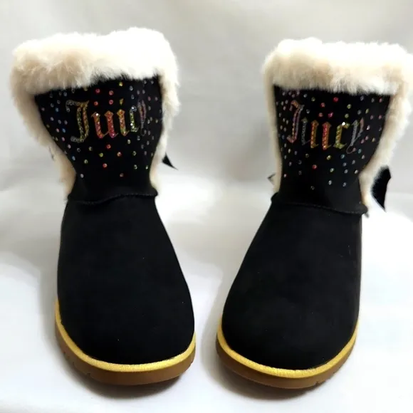 Juicy Couture Claremont Cozy Faux Fur Glitter Winter Boots (big girls size 5)