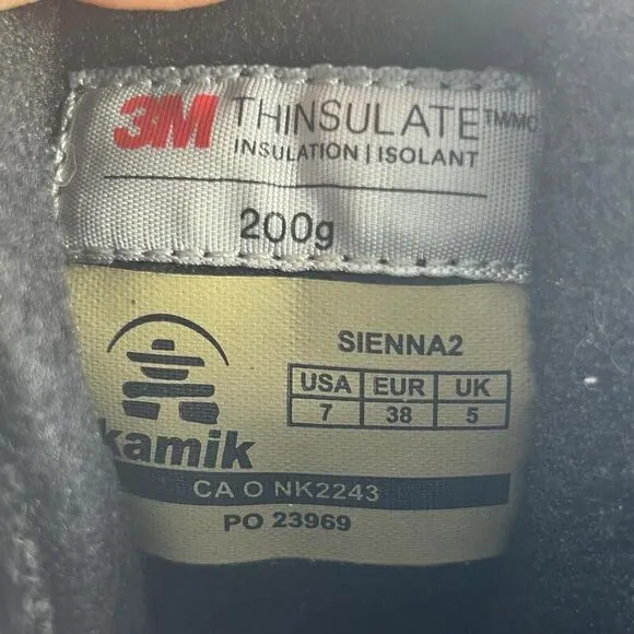 Kamik KAMI SIENNA 2 Brown Boot US 7 Insulated 200G Waterproof Winter Boots