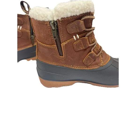 Kamik Simona Mid Winter Boot Womens Sz 6 Waterproof Classic Dark Brown Leather